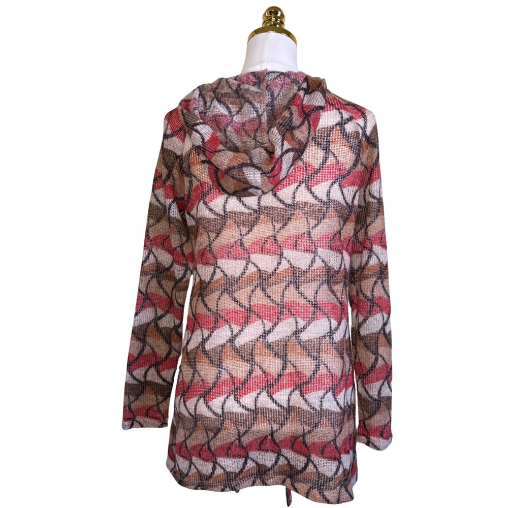 Geometric Patterned Open Front Cardigan - Picture 5 of 10